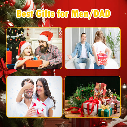 Gifts for Dad Men Him,2 Pack Multitool Pen,Multi-tool Pen with [Stylus, Ballpoint Pen, 6 refills, 4" Ruler, Level, Phillips Screwdriver,LED] (Yellow)