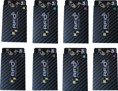 Garfoniex Set of 8 RFID Blocking Sleeves 8 Credit Card Protector Holders Identity Theft Protection Secure Sleeves for Men & Women Smart Slim Design Fits Wallet/Purse (Black)