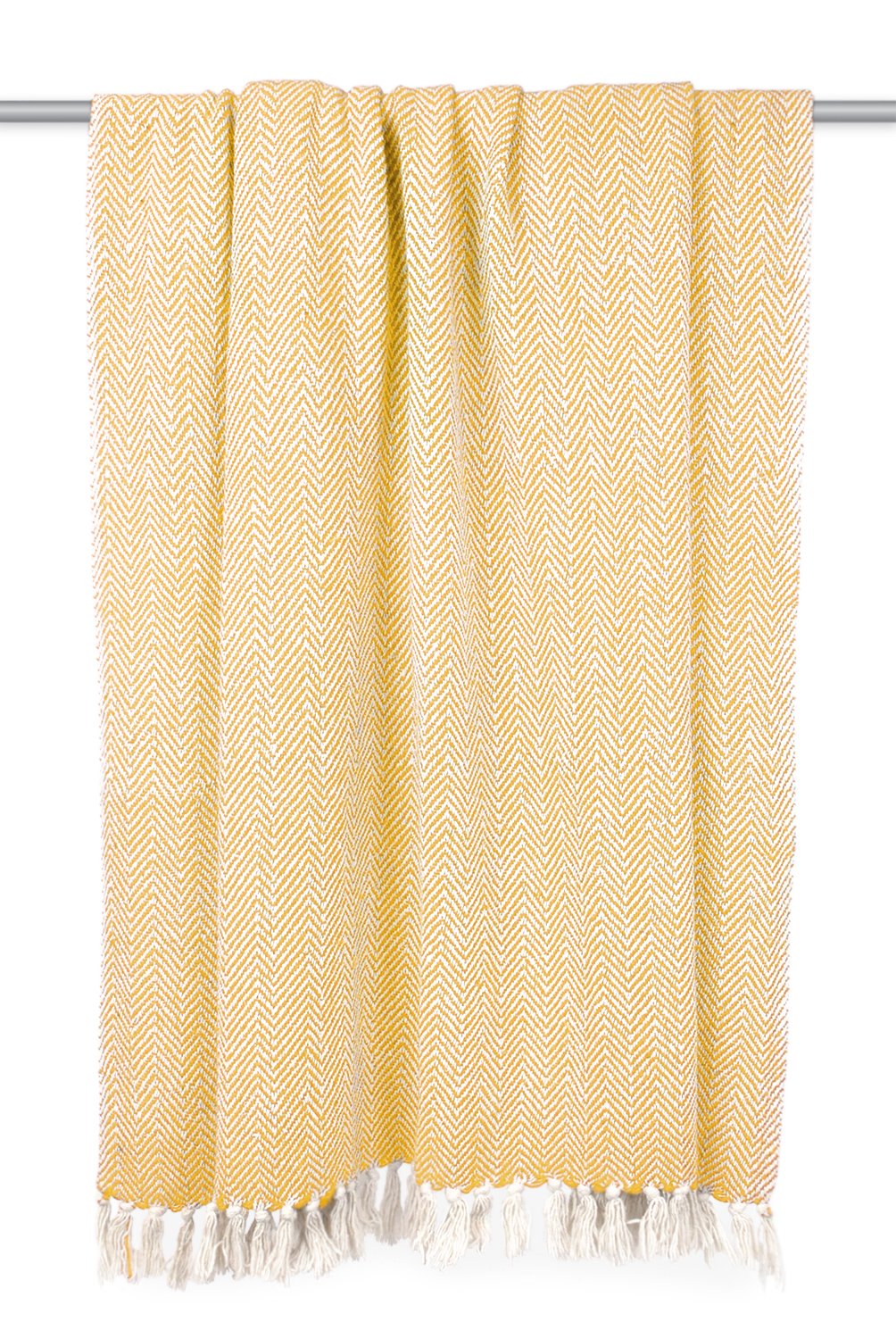 DII Chevron Throw Collection Handloomed Cotton, 50x60, Marigold