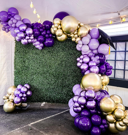 FOTIOMRG Dark Purple Balloons 12 inch, 50 Pack Deep Purple Latex Party Balloons Helium Quality for Birthday Butterfly Halloween Party Decorations (with Purple Ribbon)