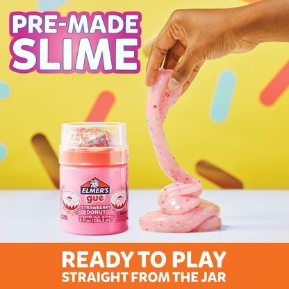 Elmer’s Gue Premade Slime Strawberry Donut Fluffy Slime Scented Includes Rainbow Sprinkle Add-Ins 2 Count
