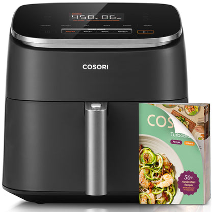 COSORI Air Fryer 9-in-1, Compact & Large 6-Qt, Premium Ceramic Coating, 90–450°F Precise Heat for Even Results, Up to 95% Less Oil*, Roast, Bake, Dry, Reheat, Frozen, Broil, Proof, 120V, TurboBlaze