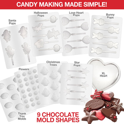 Dual Electric Chocolate Melting Pot Set- Halloween Candy Bar Making or Fondue Fountain Kit w/ 30 Bonus Accessories-Dip, Drizzle & Decorate Strawberries, Marshmallow, Snacks- Party Appetizers Desserts