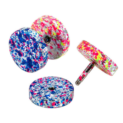 JewelrieShop Fake Plugs Faux Gauges Plugs Earring for Men Stainless Steel Studs Circle Flat Back Cheater Illusion Tunnel Dumbbell Earrings Ear Plugs Women(16G,6-12 Pieces,10mm)