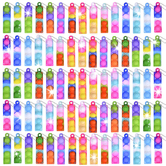 75Pcs Party Favors for Kids 3-5 4-8 Fidget Toys Bulk Mini Pop Keychain Sensory Toys Stocking Stuffers Birthday Carnival Treasure Classroom Prizes Stress Relief Toy Easter Eggs Fillers