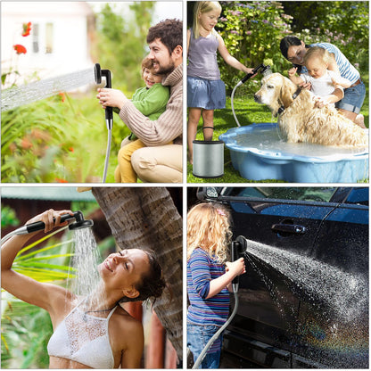 KEDSUM Portable Camp Shower, Camp Shower Head with Two Rechargeable Batteries, Portable Outdoor Shower for Camping, Hiking, Traveling JP-2040