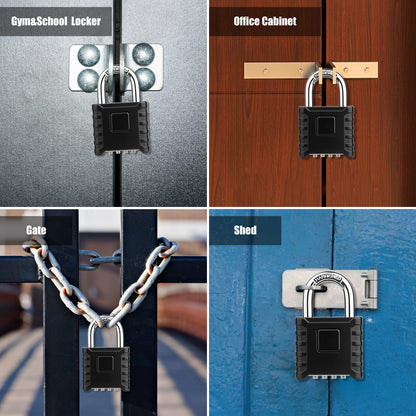 Diyife Heavy Duty Combination Padlock, Large Outdoor Padlock [One-Touch Unlocking] High Security Weatherproof, Design of Hidden Password Suitable for Locker, Home, School, Garage, Gate, Garden