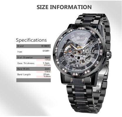 FORSINING Retro Steampunk Skeleton Automatic Diamond Royal Carving Men's Watches Elegant Mechanical Wrist Watch Neutral Clock