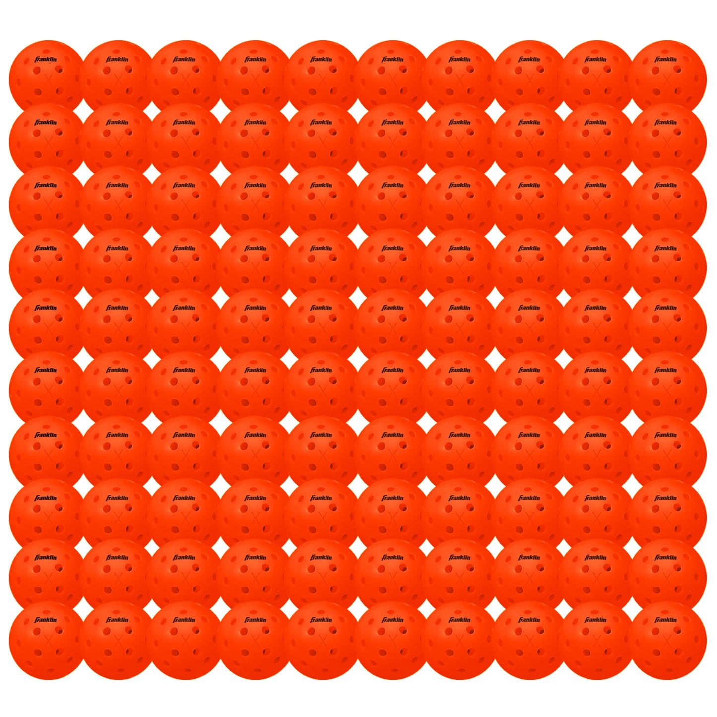 Franklin Sports X-40 Pickleballs - Outdoor Pickleballs - 100 Pack Bulk - USA Pickleball Approved - Ember - Official Ball of US Open Pickleball Championships