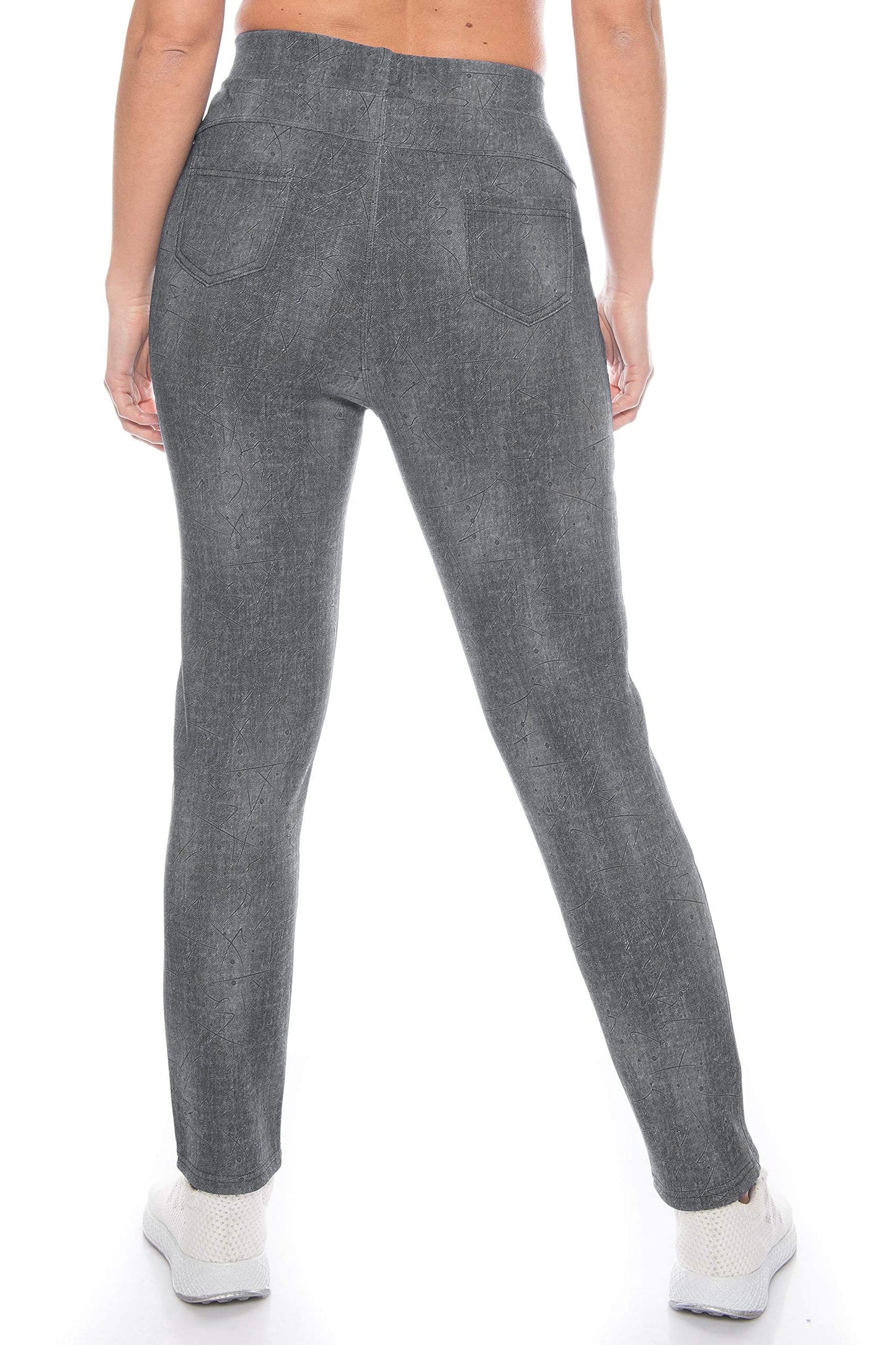 Kendindza Women's Thermal Leggings, Denim Look, Lined with Inner Fleece, Basic, Opaque