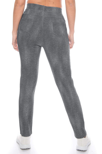 Kendindza Women's Thermal Leggings, Denim Look, Lined with Inner Fleece, Basic, Opaque