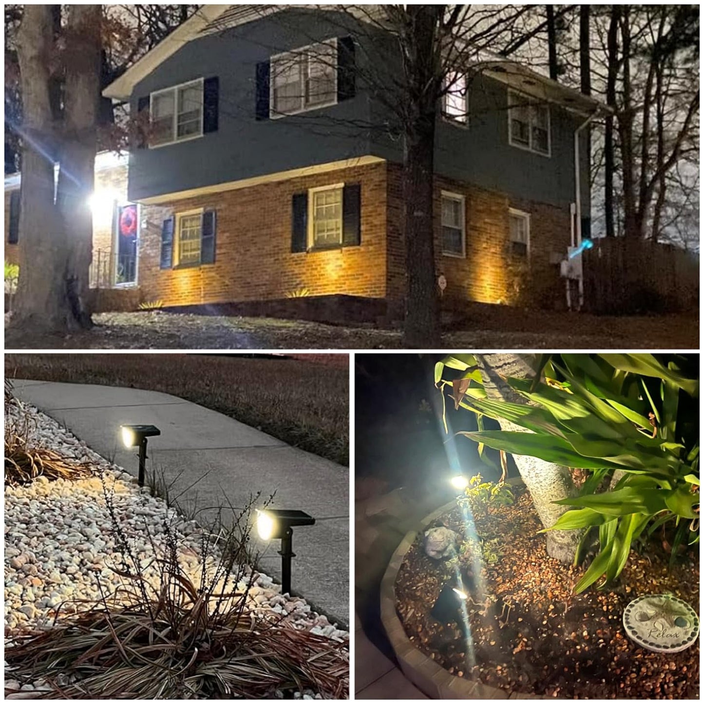 GKGG Solar Lights Outdoor Waterproof IP65, 76 LED 3 Lighting Modes Solar Spot Lights Outdoor Yard Garden Landscape Pathway (Warm White, 4 Pack)