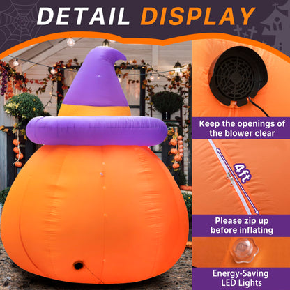 New 10FT Giant Halloween Inflatables Large Pumpkin with Interior Space for Play Blowup Yard Decor with LED Lights Lighted Lawn Outdoor Game Holiday Decorations