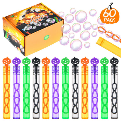 60 Pack Halloween Bubble Wands, Mini Bubble Toys for Halloween Party Favors, Novelty Supplies, Halloween Toys for Girls Boys Kids Classroom Rewards Gifts