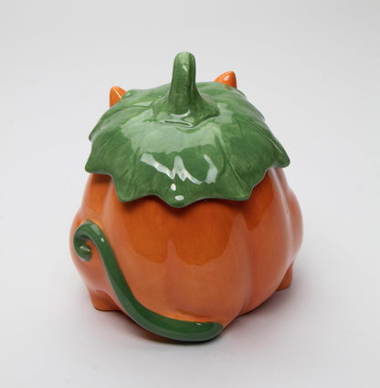 Cosmos Gifts Fine Ceramic Whisker Pumpkin Cat Candy Treat Bowl, 7-1/4" H