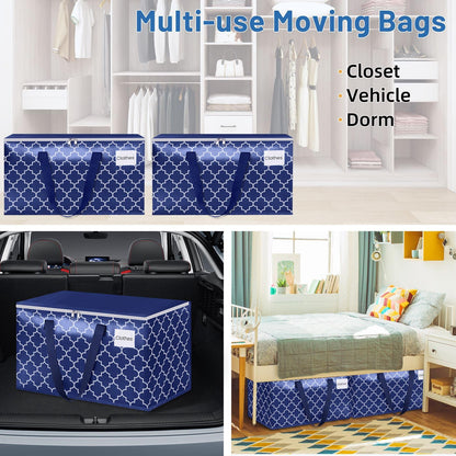 Fabspace Moving Bags, Extra Large Moving Supplies, Heavy Duty Storage Bags, Packing Bags with Reinforced Zippers & Handles, Collapsible Packing Boxes, Storage Totes for Moving, Packing, 88L, 8 Packs