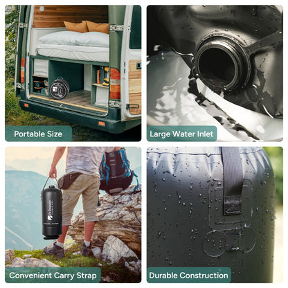 DR.PREPARE Portable Shower for Camping, 4/5 Gallons Camping Shower Bag, Portable Outdoor Shower with Pump for Hiking, Climbing, Pet Cleaning, Car Washing, Beach & Emergency