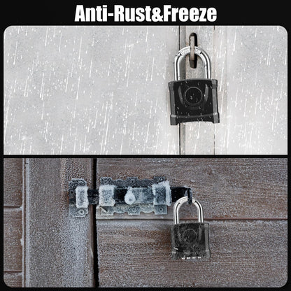Diyife Heavy Duty Combination Padlock, Large Outdoor Padlock [One-Key Unlocking] High Security Weatherproof, Hidden Password & Anti-Error Design Suitable for Garage, Gate, Garden, Fence, Black