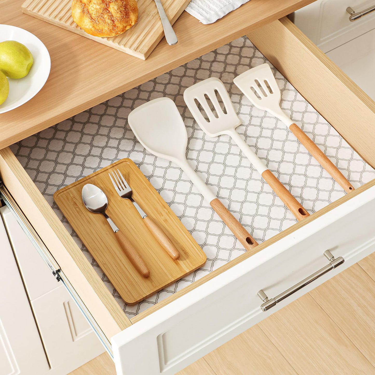 Cooyes Non Slip Refrigerator Liners, 2-in-1 Fridge Mats and Fresh-Keeping Shelf Liners, Absorbs Excess Moisture, BPA-Free, Multiple Sizes for Glass Shelves Kitchen Cabinets Drawers, 6 Pack, 12" × 24"