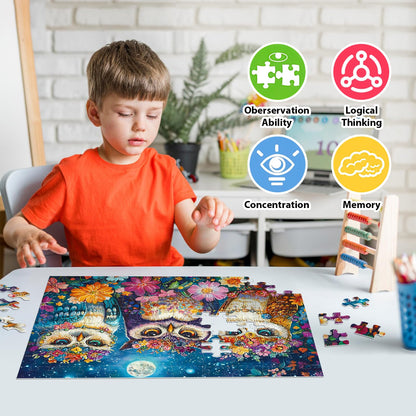 4-Pack Puzzles for Kids Ages 6-8 8-10 Year Old - Lions Horses Owls Dolphins, Large Piece Puzzles for Seniors, 100 Pieces Jigsaw Puzzles for Kids Ages 4-6, Learning Educational Toys for Boys and Girls