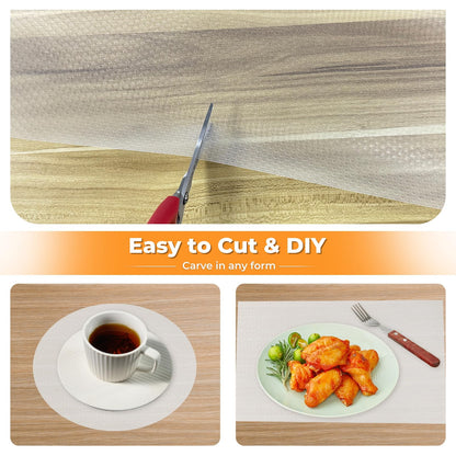 Kitchen Shelf Liner Non-Slip Cabinet Liner 12 in x 20 FT Washable Refrigerator Liners Oil-Proof Drawer Liners for Kitchen Dining Transparent Wide 12inch