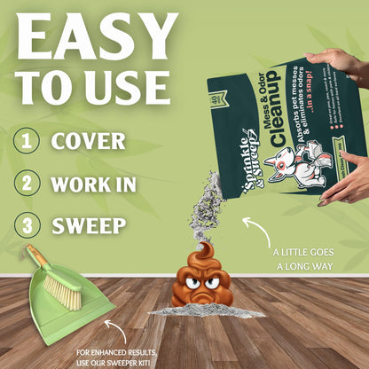 Dog Pee Cleaner | Pet Accident Cleanup Powder | Vomit Cleanup Kit for Hard Surfaces | Puppy Potty Training Aid | Dog Diarrhea Accident Absorbent | Non-Toxic Odor Remover