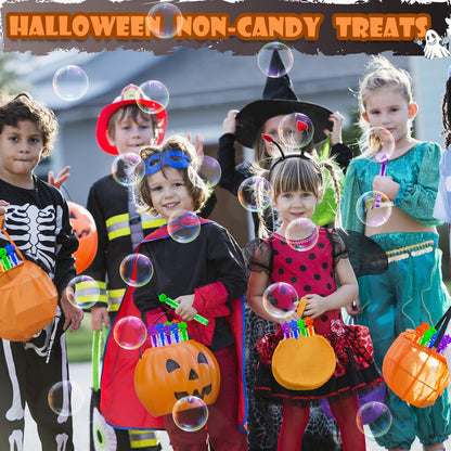 Halloween Treats Non Candy for Kids 32 Pack,Mini Bubble Wands for Toddlers, Halloween Party Favors Supplies Boo Basket Goodie Bag Stuffer Fillers,Small Classroom Toys Gifts Prizes Stuff for Boys Girls