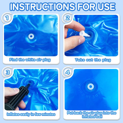 5 Pcs Hopper Ball Carnival Outdoors Jumping Hopping 18 Inch Bouncing Ball with Handle and Air Pump for Kids Sports School Ride Games Balance Exercise Fun