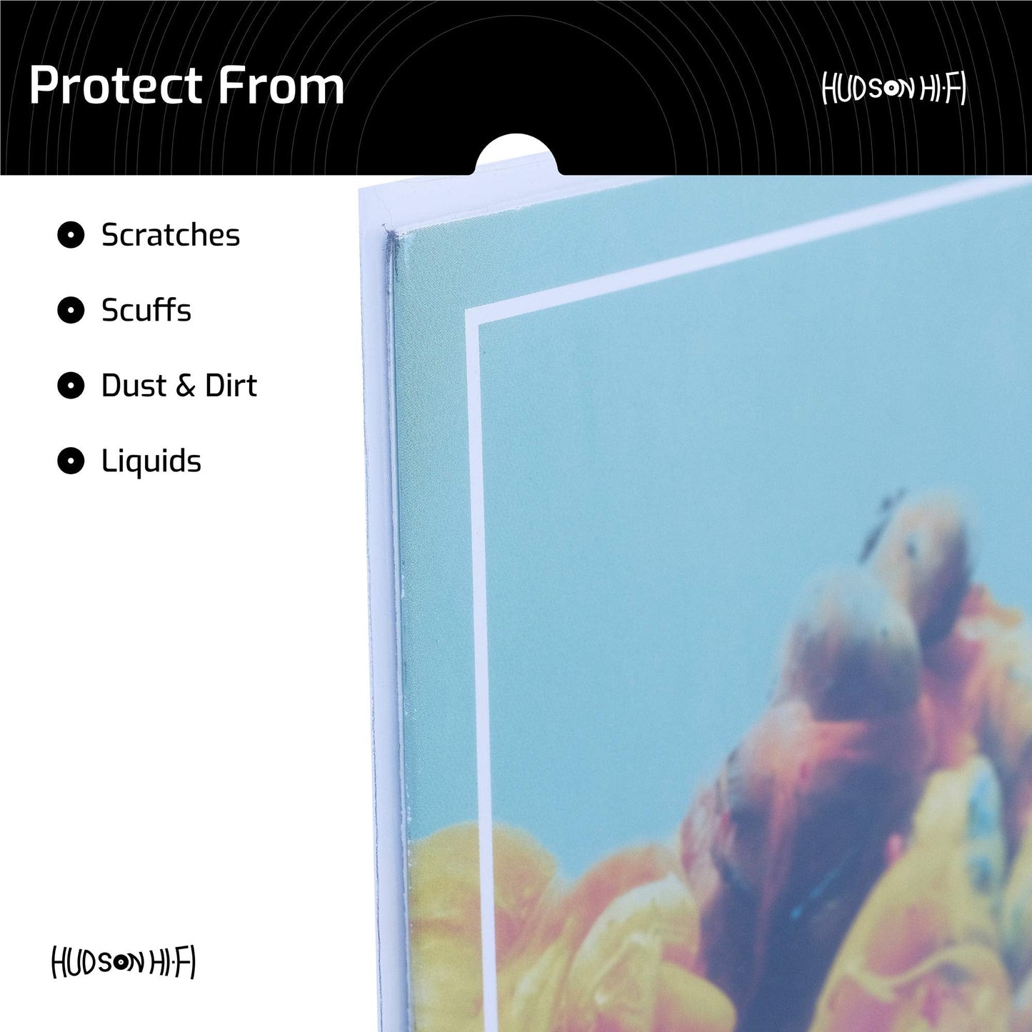 Hudson Hi-Fi Vinyl Record Outer Sleeves Covers - Premium Clear Vinyl Record Sleeve 100-Pack - Protect Your LP Albums from Scratches, Dirt & Dust - 3mm Thick No-Acid Exterior Disc Cover