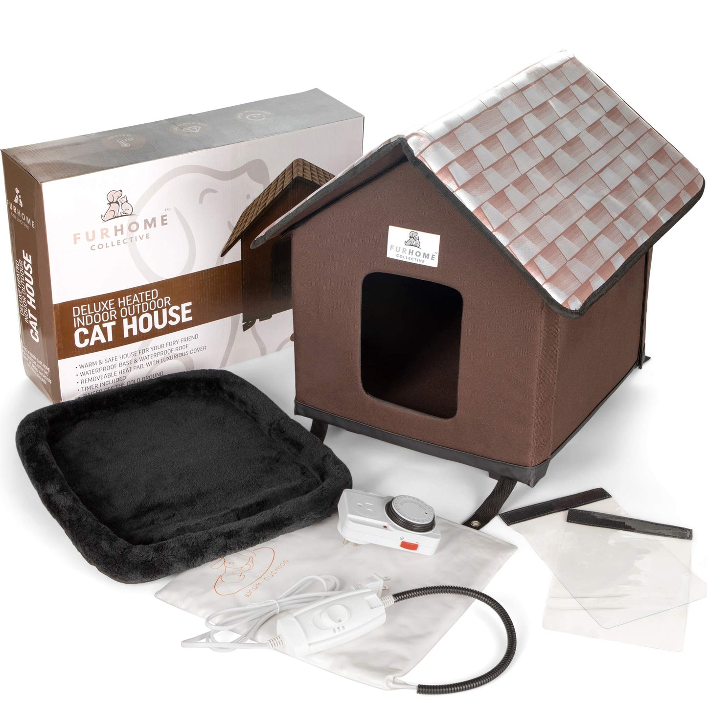 Heated Cat House for Outside - Cat Houses for Outdoor Cats - Heated Cat House - Outdoor Cat House - Cat Houses for Indoor Cats