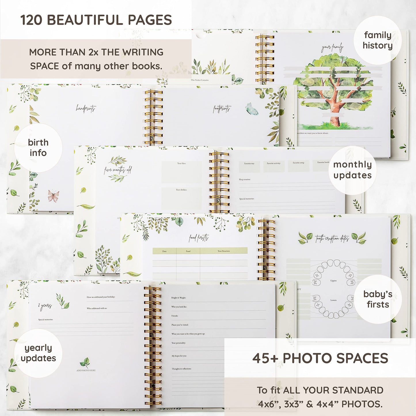 Keepsake Memory Book for Baby Boy or Girl Timeless First 5 Year Baby Book A Milestone Book to Record Every Event from Birth to Age 5 Gender Neutral Journal Scrapbook Photo Album