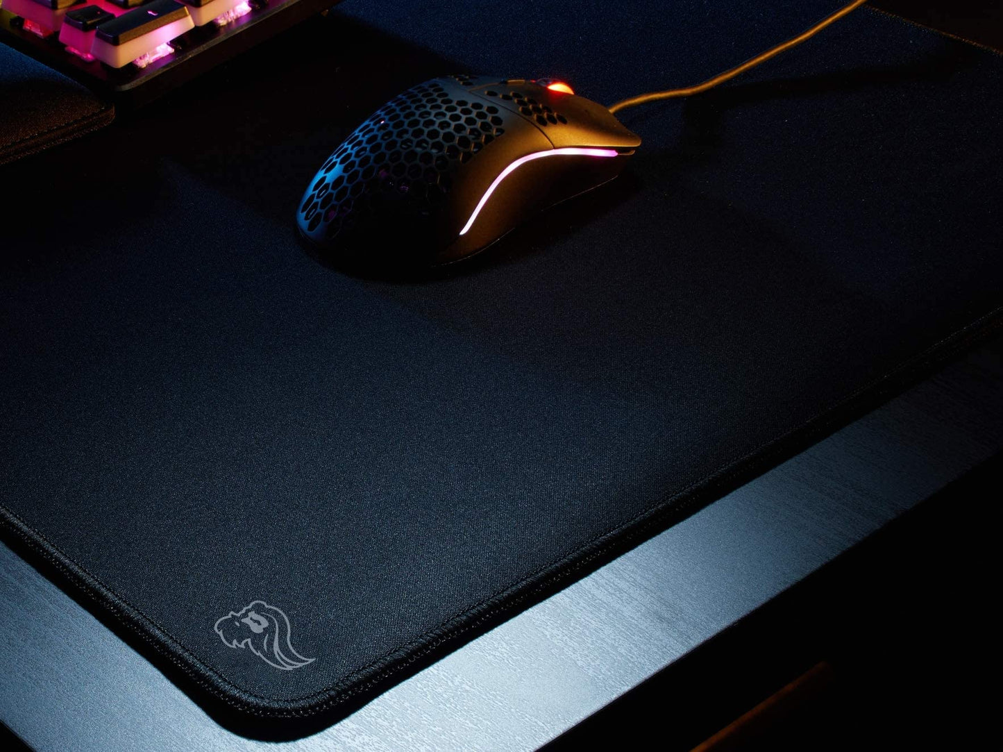 Glorious Large Gaming Mouse Mat/Pad - Stealth Edition - Stitched Edges, Black Cloth Mousepad | 11"x13" (G-L-Stealth)