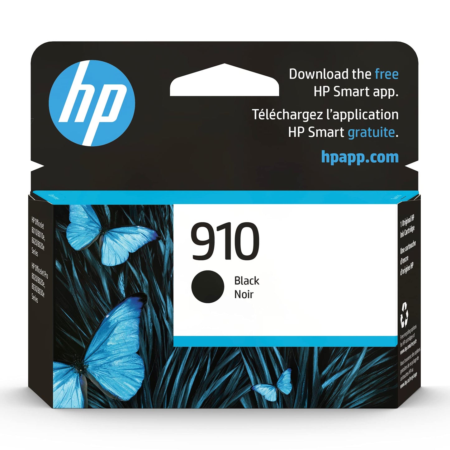 HP 910 Black Ink Cartridge for HP Printers | Works with OfficeJet 8010, 8020 Series, OfficeJet Pro 8020, 8030 Series | Eligible for Instant Ink | 3YL61AN