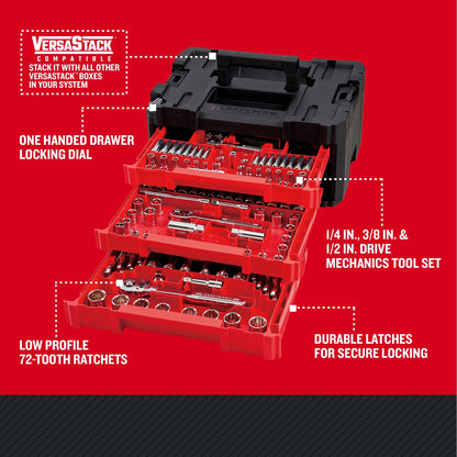 Craftsman 262-Piece Mechanic Tool Set, Master Socket Set with 3-Drawer VERSASTACK Tool Box, SAE/Metric Set (CMMT45309)