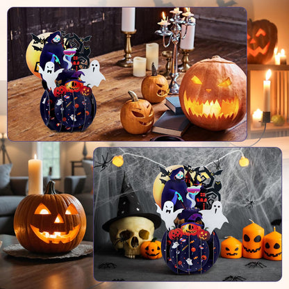 FaCraft Halloween Cards - 3D Handmade Happy Halloween Pop Up Greeting Cards Gifts with Envelope and Seals, for Kids Boy Girl (Pumpkins, Ghosts, Witches, Bats