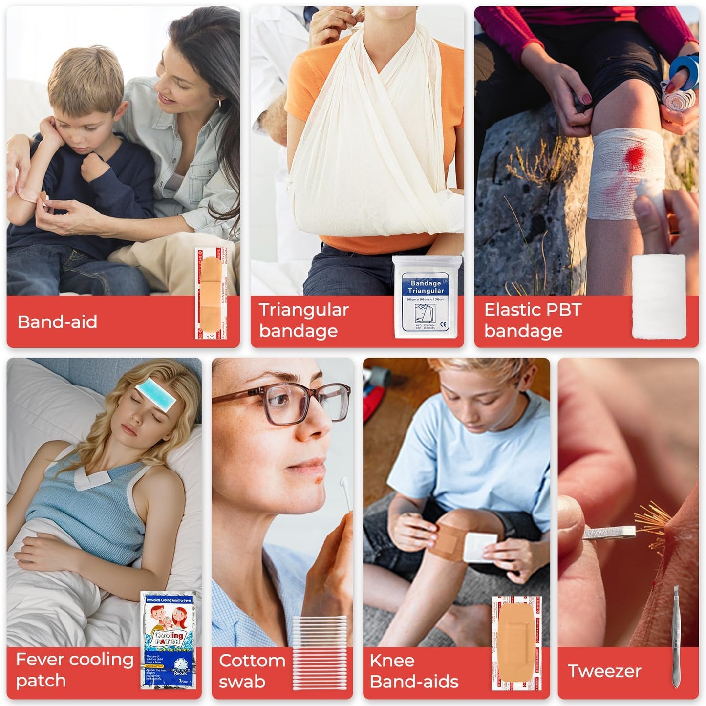 120-Piece First Aid Kit for Travel,Car & Emergency Survival - Compact Waterproof Medical Supplies with Trauma Bandages,Burn Gel & Fever Cooling Patch | Portable for Camping,Hiking,Sports(Yellow)