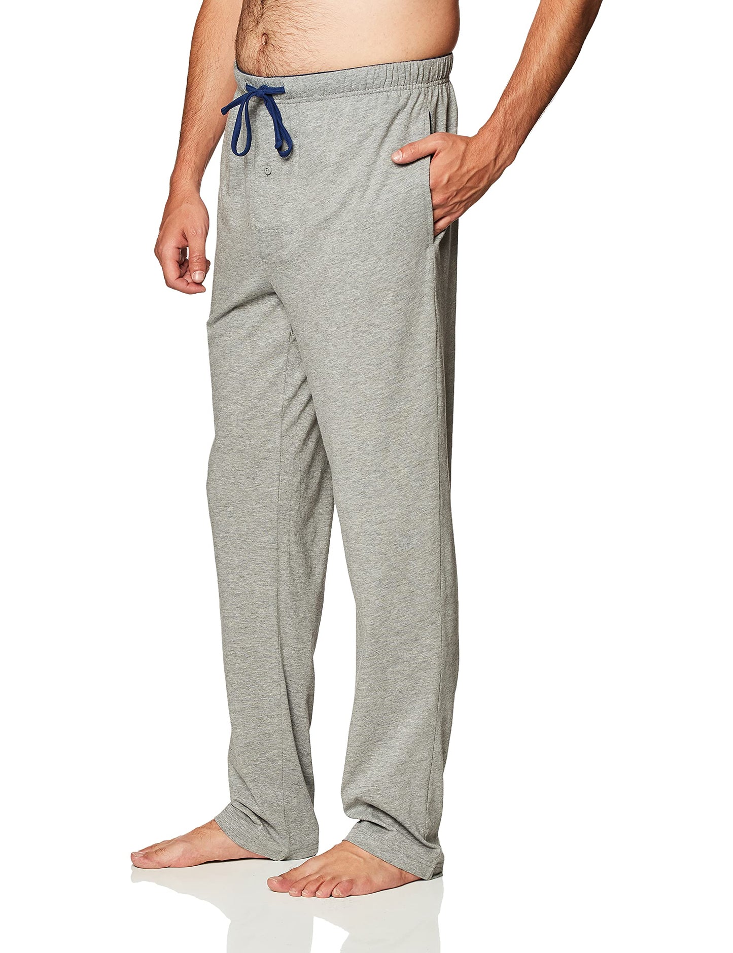 Hanes Solid Knit Sleep Pants With Drawstring and Pockets, Cotton Pajama Bottoms Comfortable Sleepwear, Grey, XX-Large