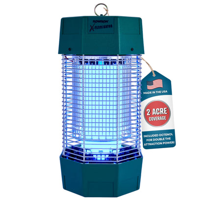Flowtron Electric Bug Zapper 2 Acres Outdoor Insect Control with Dual Lure Method, 120W UV Light & Octenol Attractant for Fly & Mosquito, 5600V Kill Grid, Made in USA