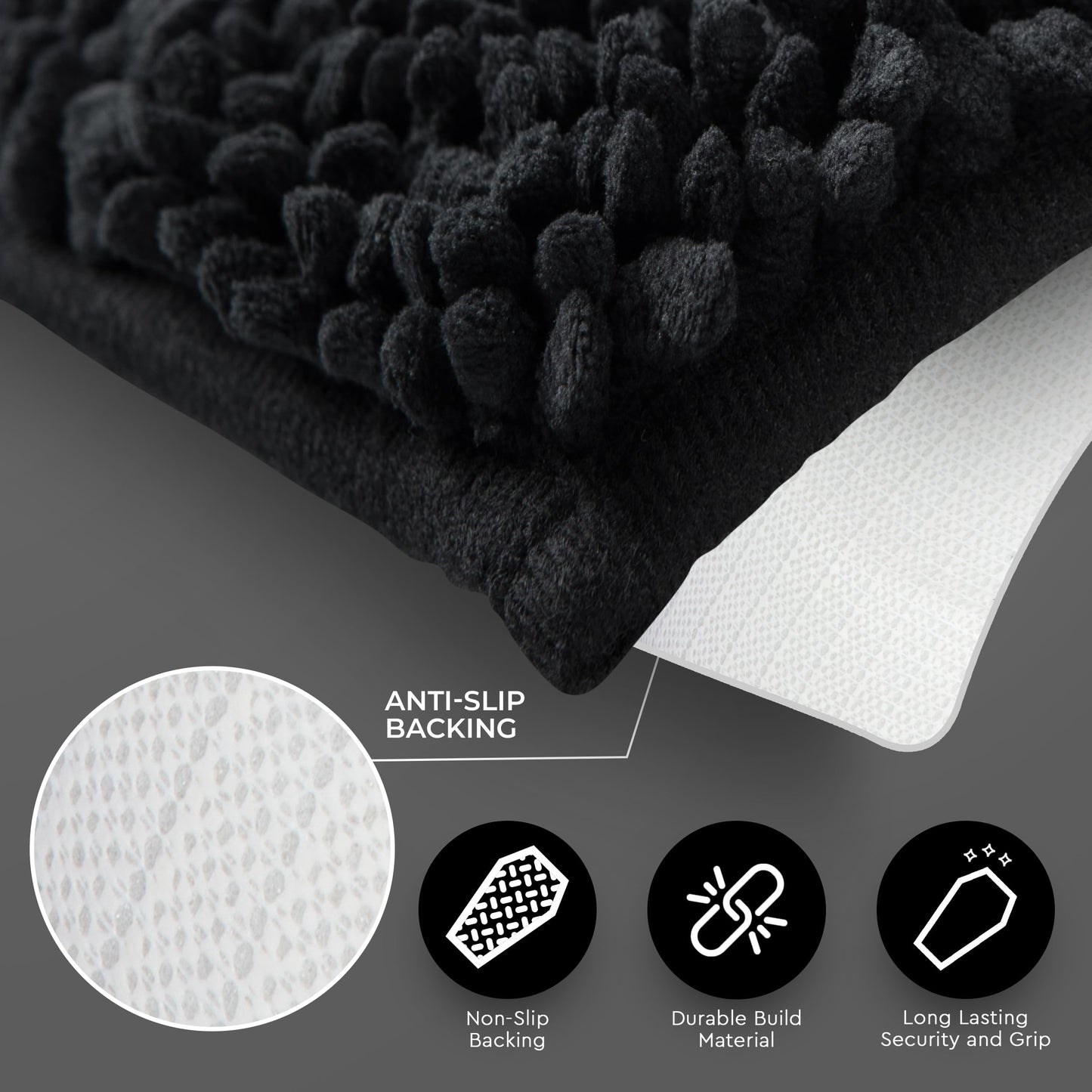 Gothic Curiosities Chenille Coffin Bath Mat - 32x20 Inch Coffin Rug, Soft, Thick, Water Absorbent, Machine Washable with Non-Slip PVC Backing - Spooktacular Gothic Bathroom Mat