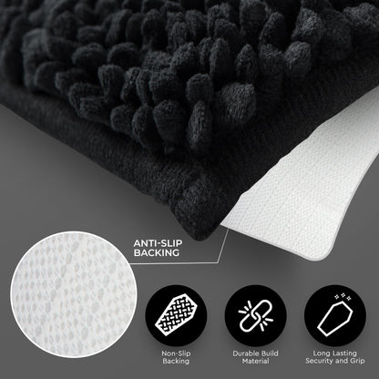 Gothic Curiosities Chenille Coffin Bath Mat - 32x20 Inch Coffin Rug, Soft, Thick, Water Absorbent, Machine Washable with Non-Slip PVC Backing - Spooktacular Gothic Bathroom Mat