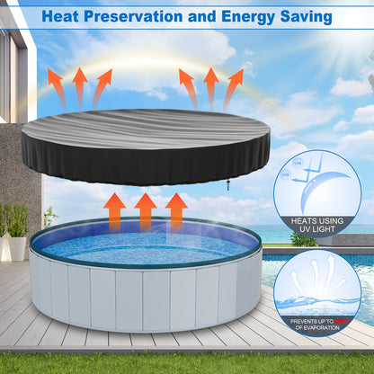 63" Foldable Dog Pool Cover, Round Swimming Pool Cover for Pets Kids Bath Tub, Inflatable Pool,Anti-UV Dustproof Waterproof Pool Safety Cover，Outdoor Inflatable Paddling Cover