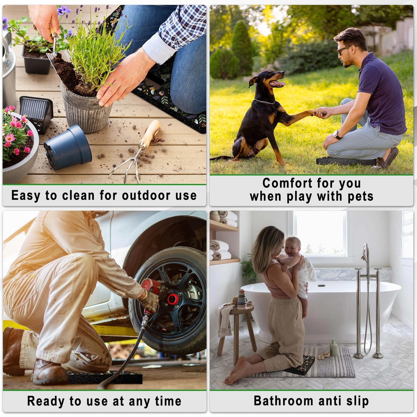 FREEKYROCK Extra Thick Kneeling Pad — Heavy Duty, Extra Large Foam Kneeler Mat for Gardening, Water & Dirt Resistant, Lightweight, Butterfly