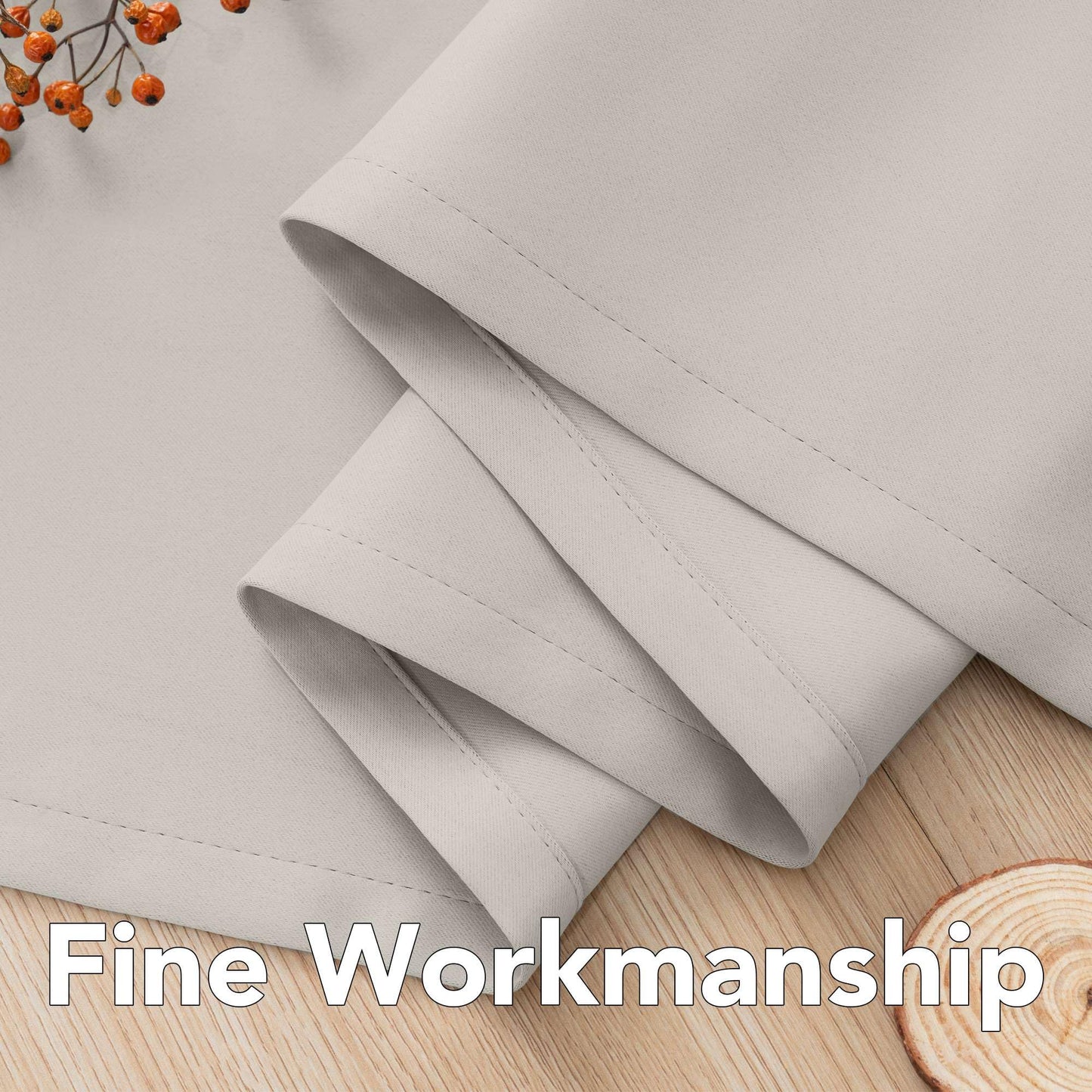 H.VERSAILTEX Blackout Curtains for Bedroom Thermal Insulated Room Darkening Living Room Curtains 63 Inch Long Grommet Privacy Protection Window Curtain Panels/Drapes for Nursery,2 Panels,Ivory/Cream