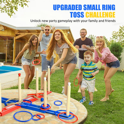 FunforFun! Outdoor Games for Kids 3-12 Upgraded Large Wooden Ring Toss Game with 30 Rings Party Yard Game for Family Outside Toys for 10 11 12 13 14 Years Old Boys Gifts