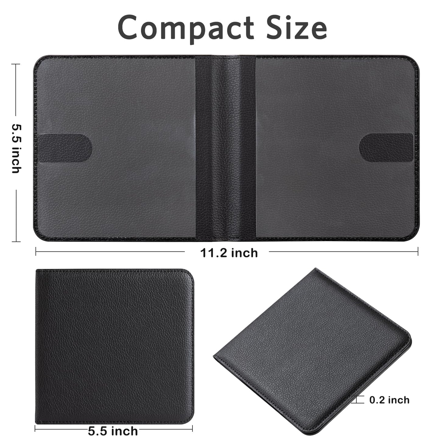 CoBak Car Registration and Insurance Holder - Men and Women Small Lightweight Vehicle Glove Box Car Organizer, Auto Truck Comparment Accessories Case for Essential Document, Driver License (Black)