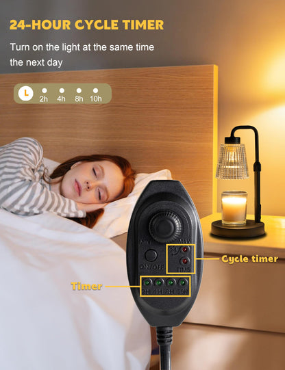 GODONLIF Candle Warmer Lamp with Timer Dimmable, Birthday Gifts for Women Mom, House Warming Gifts New Home Decor, Wax Melt Warmer for Jar Candles with 2 Bulbs