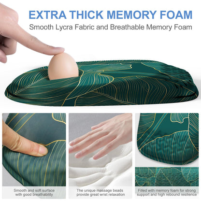 Laokiiy Mouse Pad with Wrist Rest, Comfortable Memory Foam Wrist Rest for Computer Keyboard, Ergonomic Mouse Pad Set for Easy Typing & Pain Relief for Office & Home, Green
