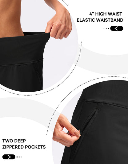 G Gradual High Waisted Golf Skirts for Women Tennis Skirt Zipper Pockets Skorts for Woman Athletic Workout Casual (Black. S)