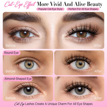 Eyelashes Natural Look False Lashes - Bepholan Fake Eyelashes 5D Super Fluffy False Eyelashes Clear Band Wispy Lashes 3-Pack Faux Mink Lashes(XMZ92)