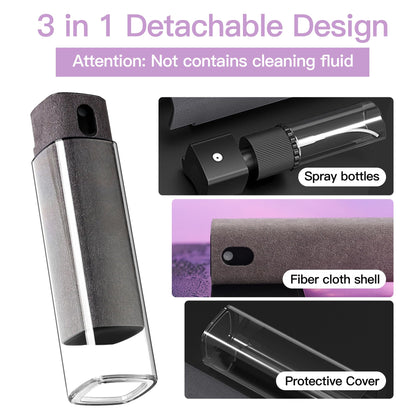 CUIUD Touchscreen Screen Cleaner Kit 2 Pcs, Phone, Tablet and Car Screen Cleaner, Two in One Spray and Microfiber Cloth(Grey&Pink)